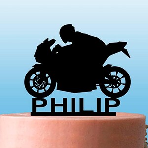 Biker Motorrad Kuchen Topper Dekoration - Acryl