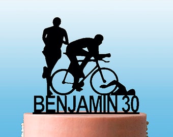 Personalised Triathlon Athletics Action Celebration Cake Topper- Acrylic