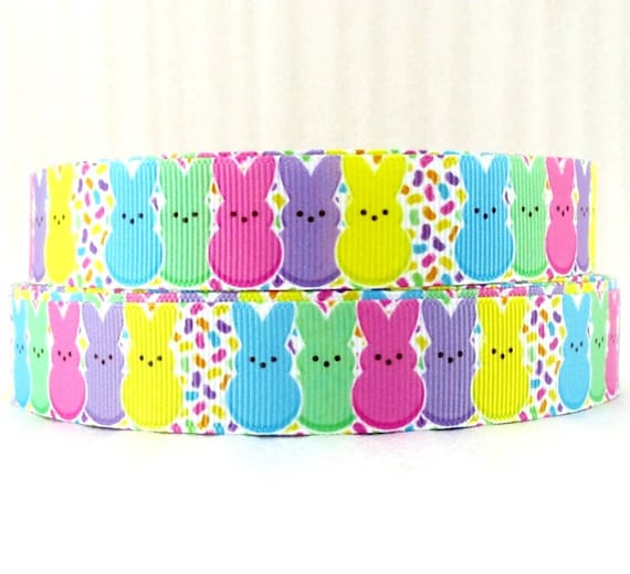 Easter Bunnies 5//8/" wide grosgrain ribbon the listing is for 5 yards