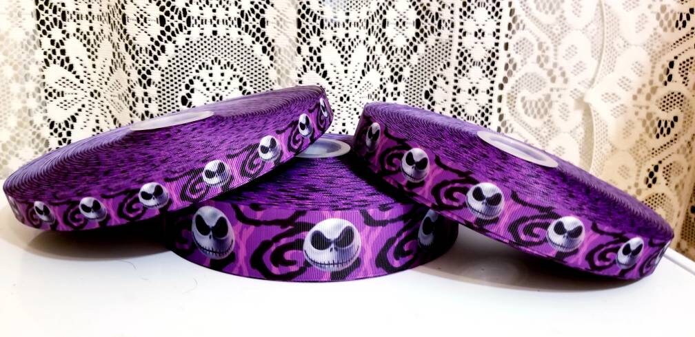 Jack Skellington Purple Grosgrain Ribbon. 5/8" 7/8" and 1.5…