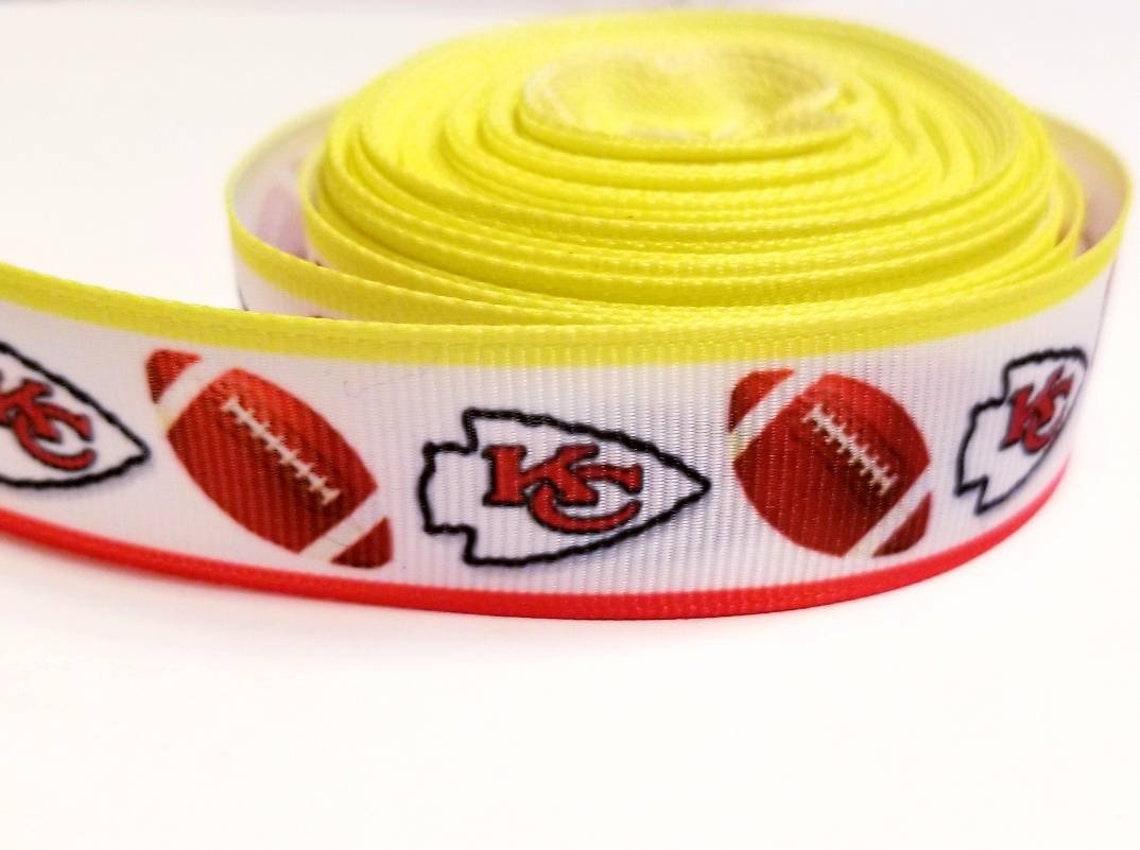 7/8 Kansas City Chiefs Football Ribbon. Fútbol Grosgrain Etsy