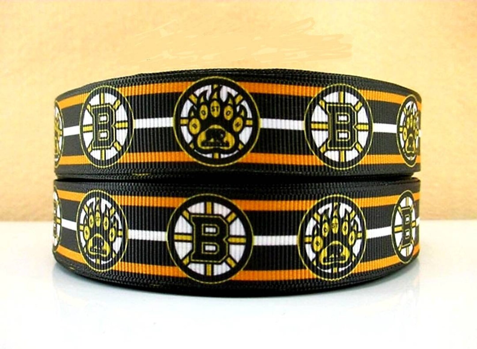 Boston Bruins Hockey Ribbon. 7/8 NHL Professional Hockey Etsy