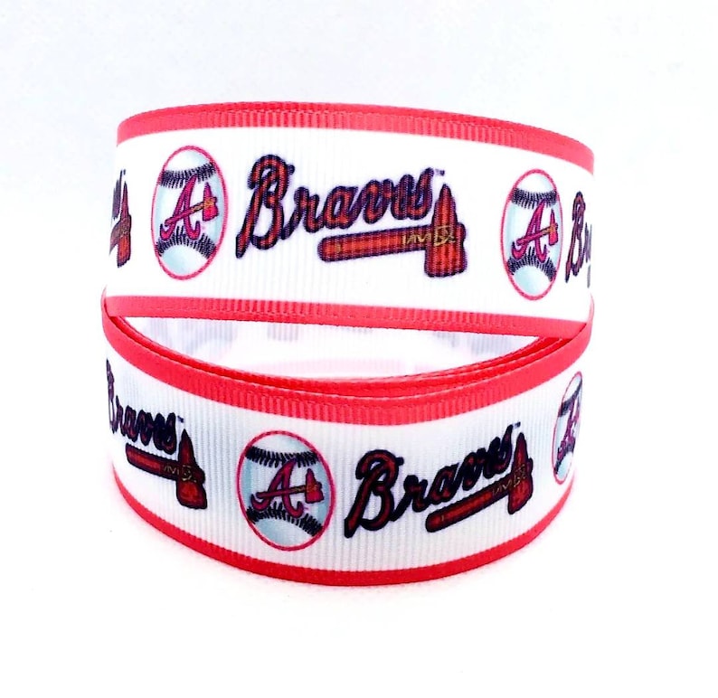 7/8 Atlanta Braves MLB Grosgrain Ribbon. Baseball Sports Etsy