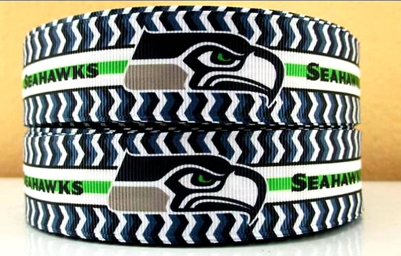 7/8 Seattle Seahawks Grosgrain Ribbon. NFL Football Etsy