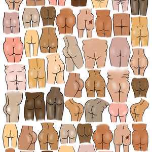 Body Positive Butt Digital Art Print|Butt Art Print|Funny Bathroom Art|Pop Art|Queer Friendly|Downloadable Digital Art|Feminist Art|