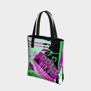 Modern|Geometric|Abstract|Purple|Reusable Tote|Book Bag|Shopping Bag|Grocery Bag|Gym Bag|Gift For Her|Lined or Unlined|Double Handle