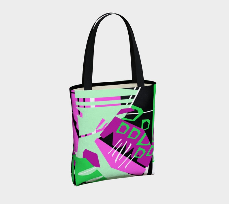 Modern|Geometric|Abstract|Purple|Reusable Tote|Book Bag|Shopping Bag|Grocery Bag|Gym Bag|Gift For Her|Lined or Unlined|Double Handle