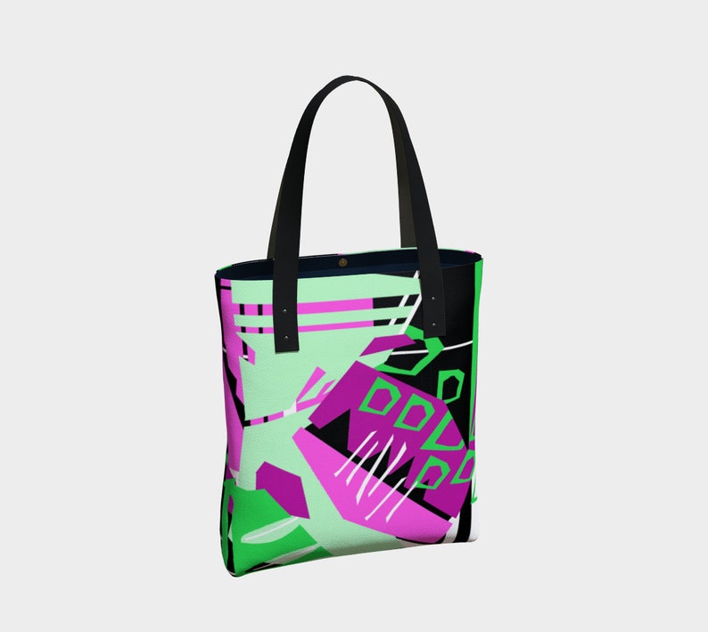 Modern|Geometric|Abstract|Purple|Reusable Tote|Book Bag|Shopping Bag|Grocery Bag|Gym Bag|Gift For Her|Lined or Unlined|Double Handle