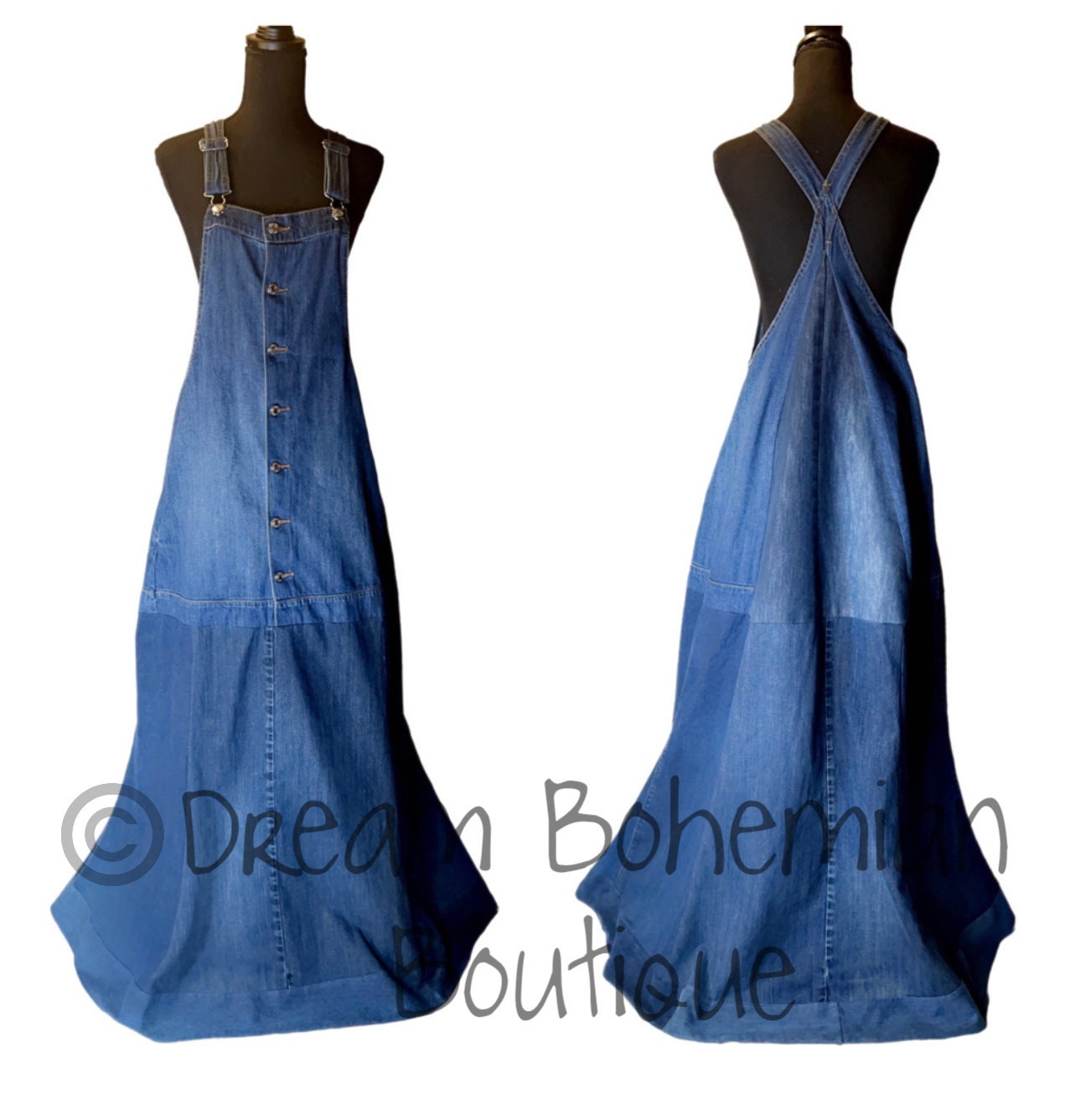 Denim Long Skirt W/ Train