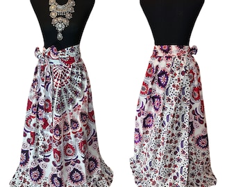 Boho Maxi Skirt, High Waist Maxi Skirt, Goddess Wraparound Skirt, Maxi, Long Skirt, Full Length Skirt, Modest Skirt,  Hippie Beach Skirt