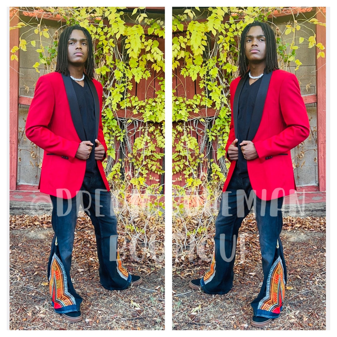 Black Bellbottom Jeans, WAKANDA Love UNISEX Jeans, Men's Bellbottom ...