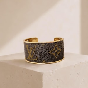 Luxury Upcycled Bangle Cuff Bracelet - Louis Vuitton Monogram
