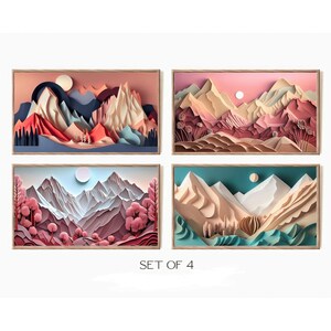 Samsung Bilderrahmen TV Art: Paper Cut Berglandschaft Set (Digitaler Download)