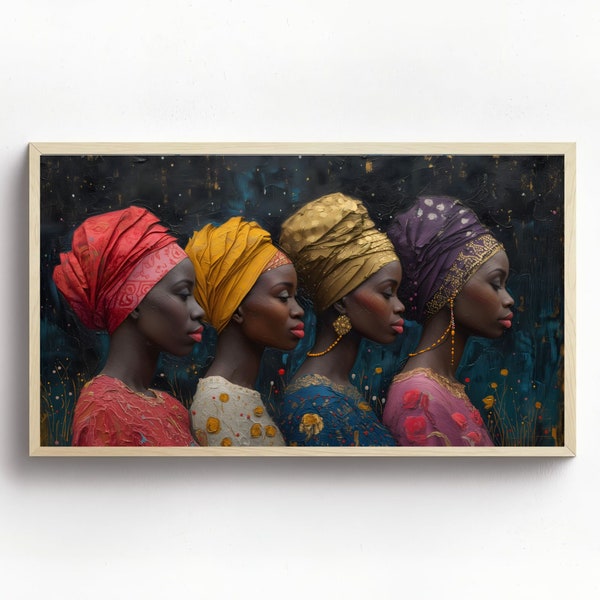 Samsung frame TV art for tv frame african queens, oil painting,afro art wall art for samsung tv frame decor digital art for tv africa
