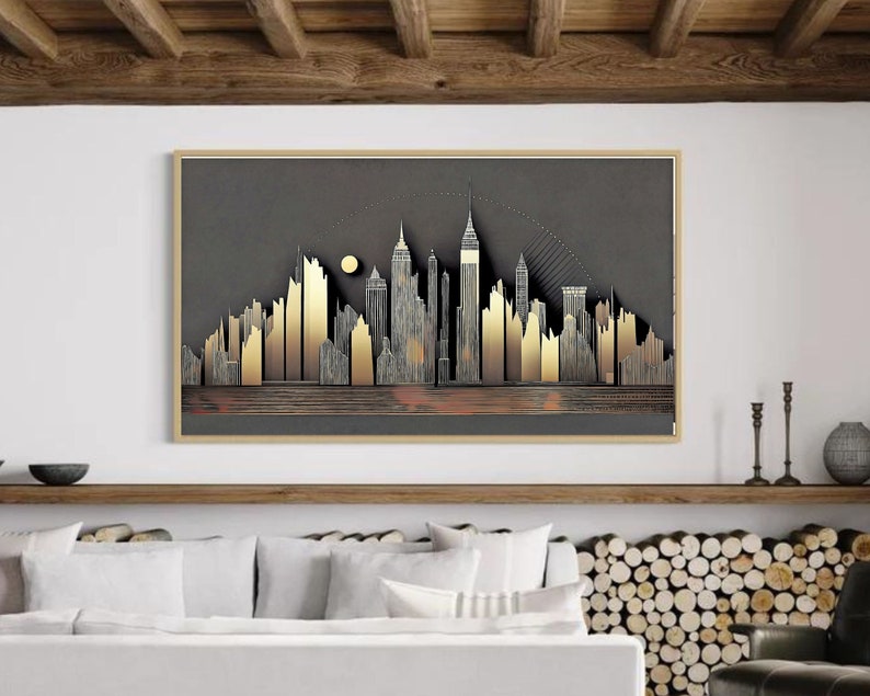 Samsung TV フレームアート: ニューヨークシティスカイライン 4K セット (デジタルダウンロード) 画像 4