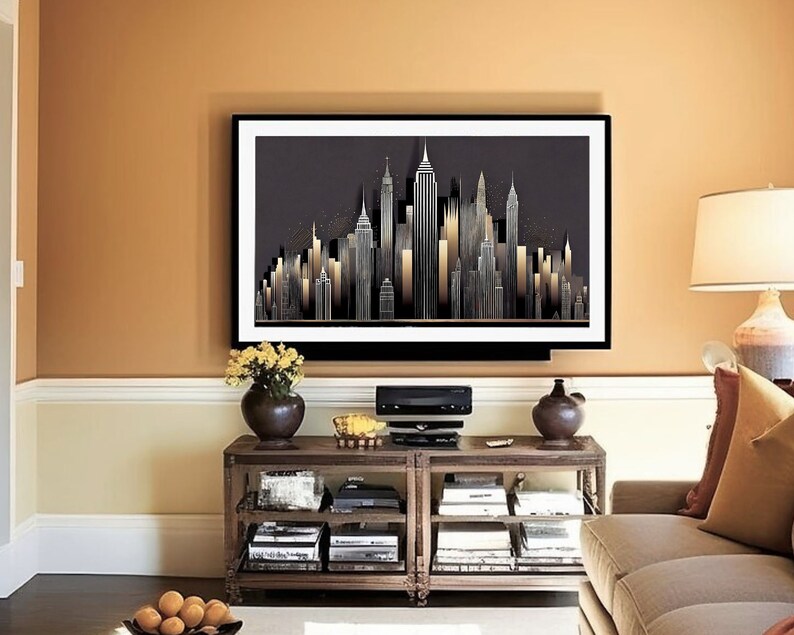 Samsung TV フレームアート: ニューヨークシティスカイライン 4K セット (デジタルダウンロード) 画像 2