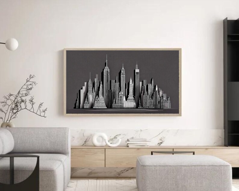 Samsung TV フレームアート: ニューヨークシティスカイライン 4K セット (デジタルダウンロード) 画像 8