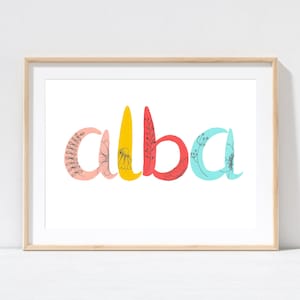 Any Name Print | Personalised Name Art Print | Custom Name Print | Child&#39;s Bedroom Art | New Baby Gift | Nursery Wall Art | Kid&#39;s Room Art