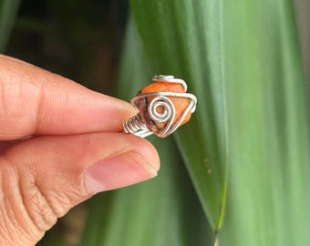 Orange Turquoise Ring