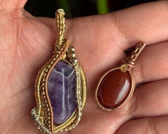 Wire Wrapped Crystal Pendant