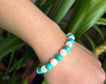 Rose Quartz and Turquoise Bracelet