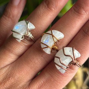 Moonstone Moon Rings