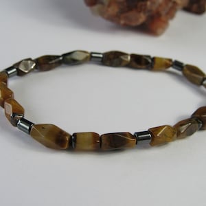 Tiger&#39;s Eye and Hematite beaded bracelet