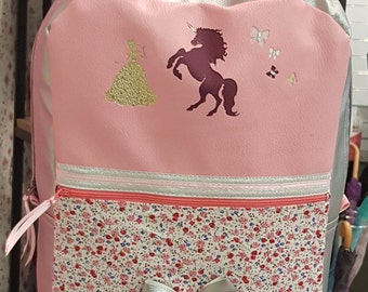 Sac à dos personnalisé en simili cuir/ enfant/ maternelle/ anniversaire/ noël/ école/ cadeau/ crèche/ primaire.