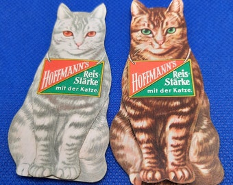 Vintage Werbeaufsteller - Hoffmann's Reis-Stärke mit der Katze, 60er Jahre,  Rare Werbung, unbenutzt - Sammler, Deko im Puppenhaus etc.