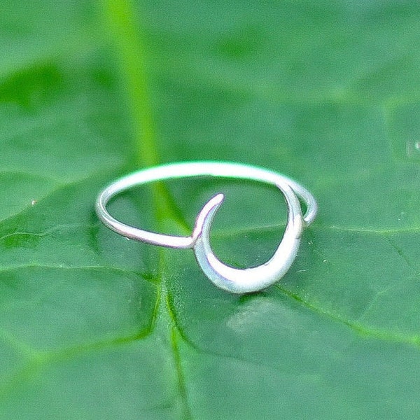 Halbmond Ring, 925 Sterling Silber Ring, Geschenk für sie, eleganter Schmuck, Geschenk für sie, zierlicher Ring, Unisex Ring, Ring für Frauen