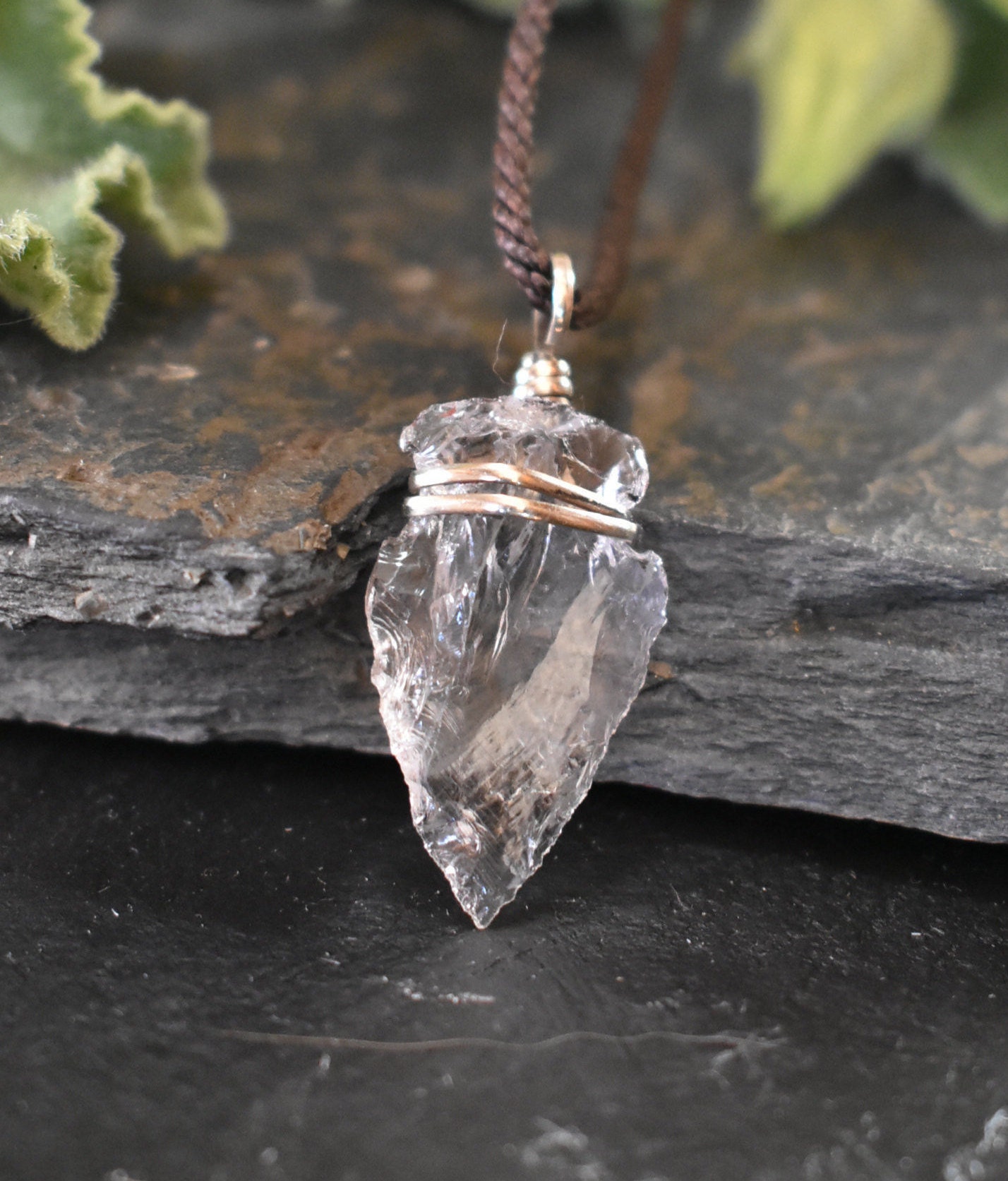 Crystal Quartz Arrowhead Necklace Rock Crystal Necklace | Etsy