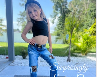 Cheetah // Mom // Jeans // Distressed // Patched // Denim // Baby // Toddler