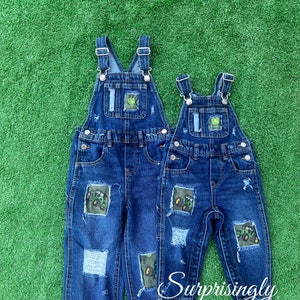 Distressed // Kids Jeans // Patched // John Deere // Tractors // Farmer // Country // Unisex // Overalls