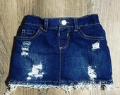 Infant Toddler Distressed Jean Mini Skirt