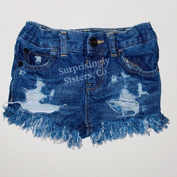 Distressed // Shorts // Baby // Toddler // Kids // Denim // Fringe