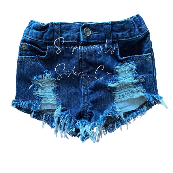 The Nova Shorties // Baby // Toddler // Kids // Distressed // Jean Shorts // Ripped Shorts // Fringe // Boho // Bleached