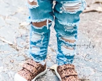 Jeans rotos desgastados para niños Etsy México