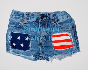 Fourth of july jean shorts Clearance