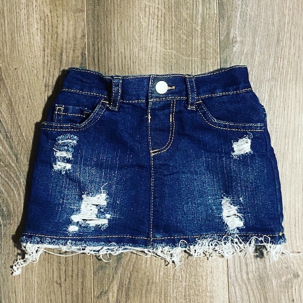 Girls Denim Skirt Etsy