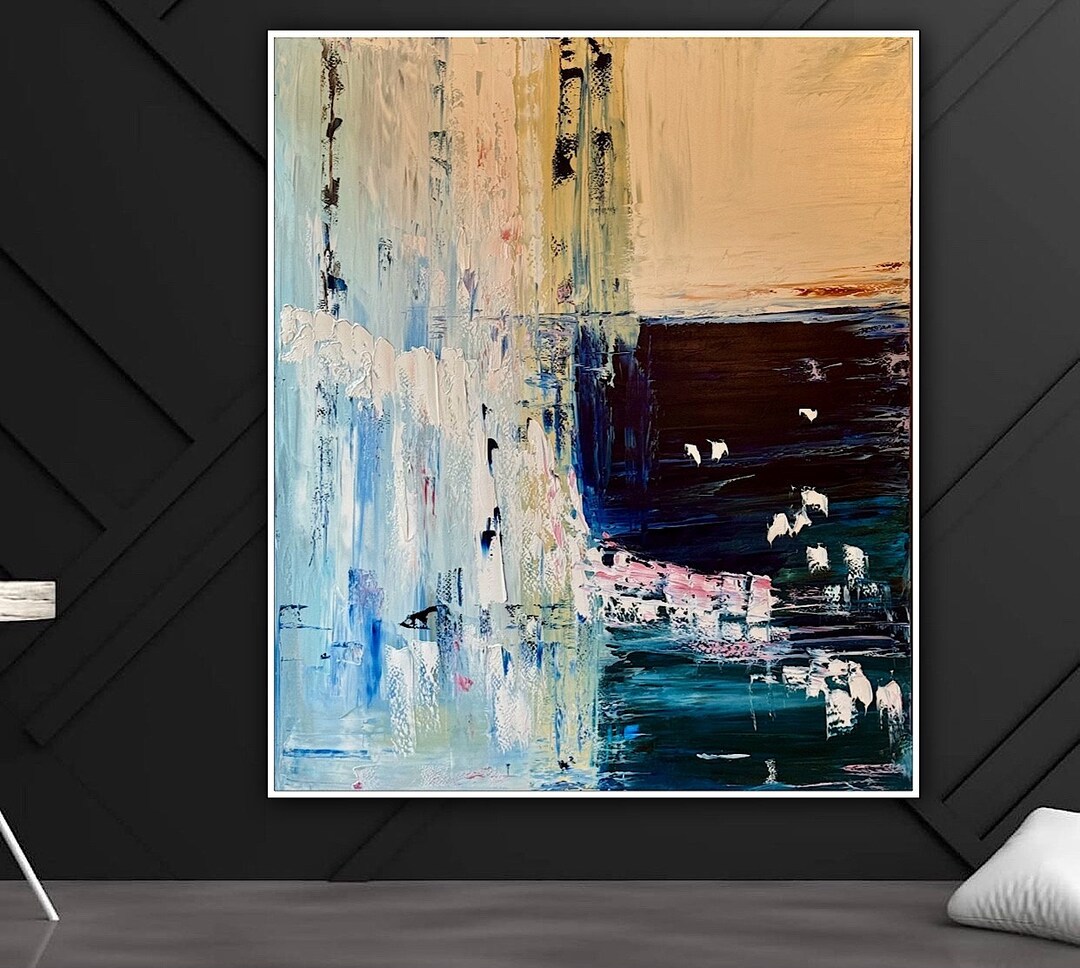 Original Abstract Textured Oil Painting on Canvas 120 X 100cm harmony ...