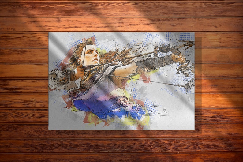 Zero Dawn Aloy Graffiti Art Canvas Print Horizon