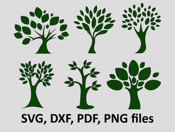 Download Tree Bundle Svg Tree With Leaves Svg Clipart Cut Files For Etsy