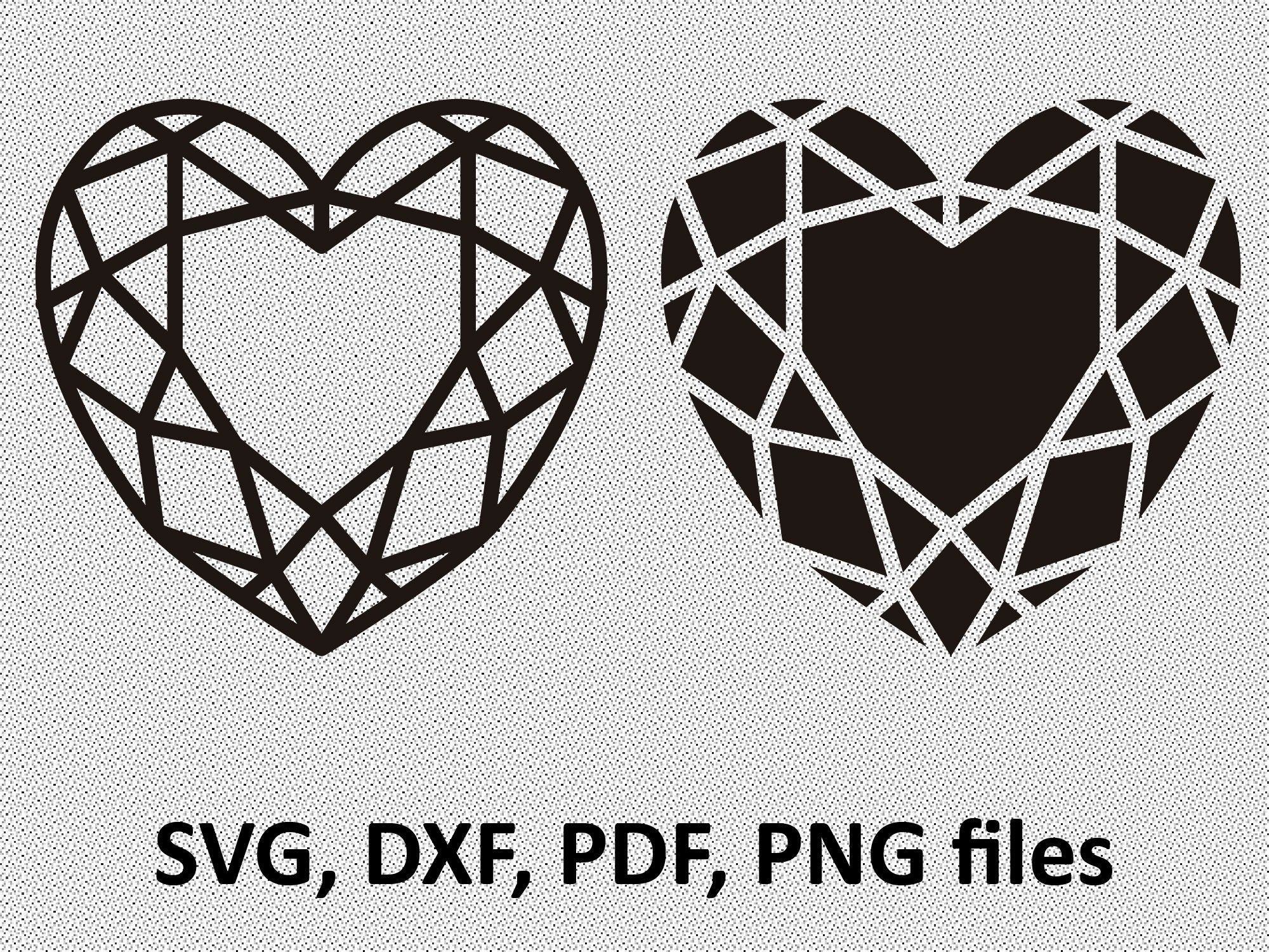 Download Heart Svg Diamond Heart Crystal Heart Cut File Instant Etsy
