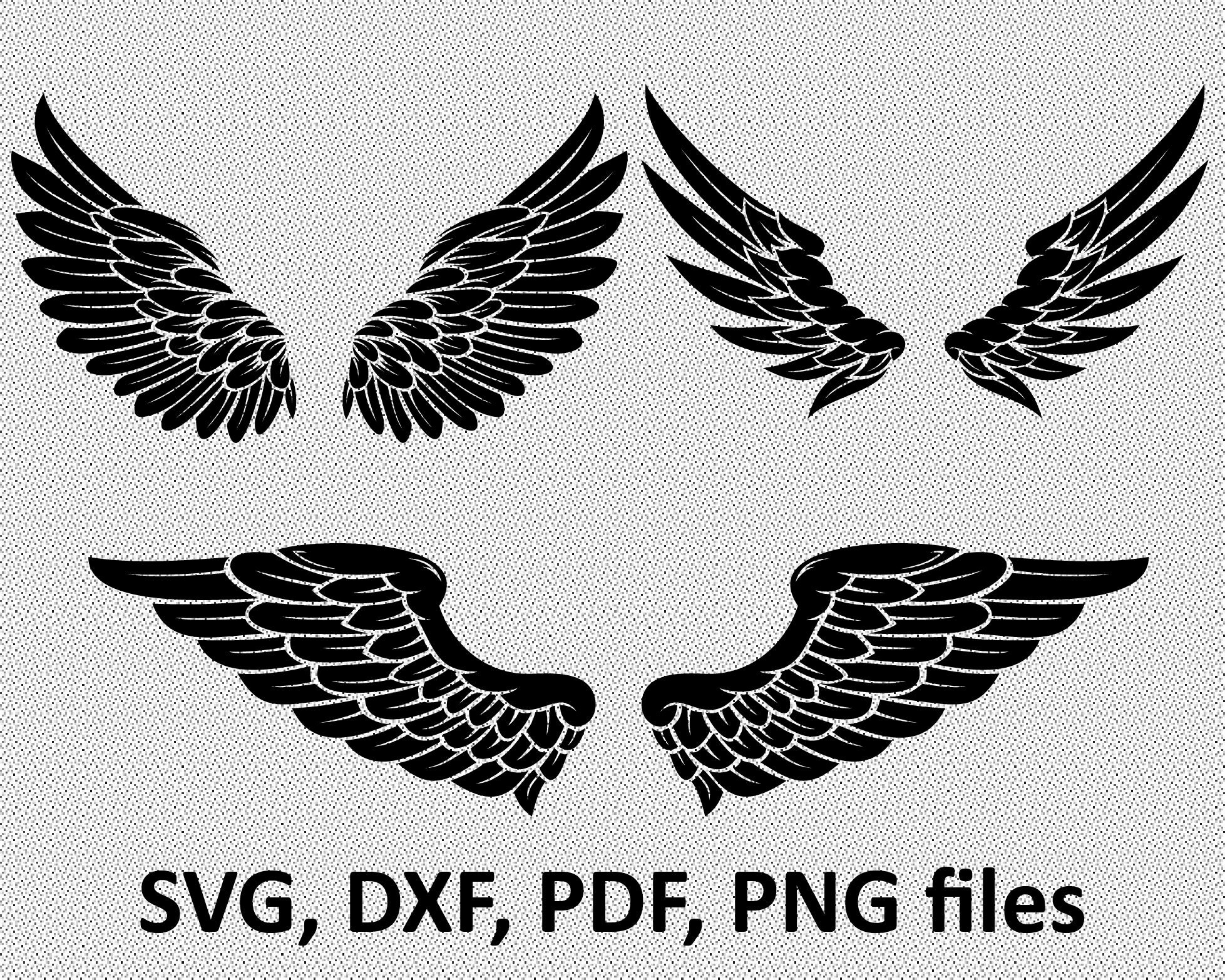 Download Angel wings svg cut files wings cricut files heaven | Etsy