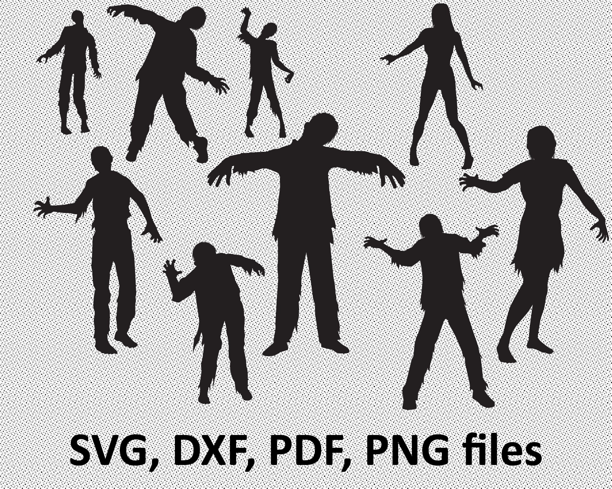 Download Zombie Bundle Svgpngdxf Halloween Zombie Clipart Zombie Etsy
