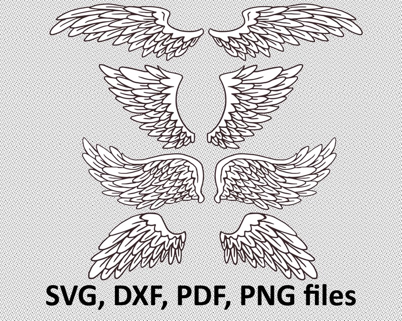 Download Wings Cut File Angel Wings Wings Svg Angel Svg Svg Dxf Pdf Png Cut File Wing Svg Cricut Silhouette Files Paper Party Kids Craft Supplies Tools