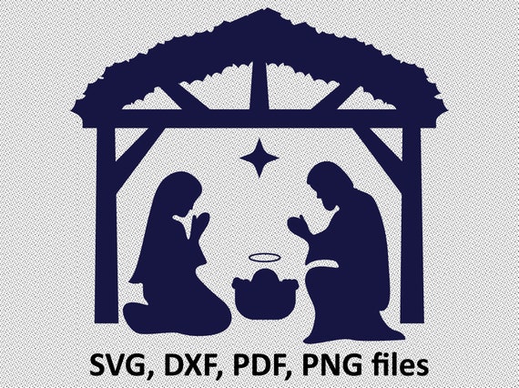 Download Nativity Svg O Come Let Us Adore Him Svg Nativity Scene Etsy