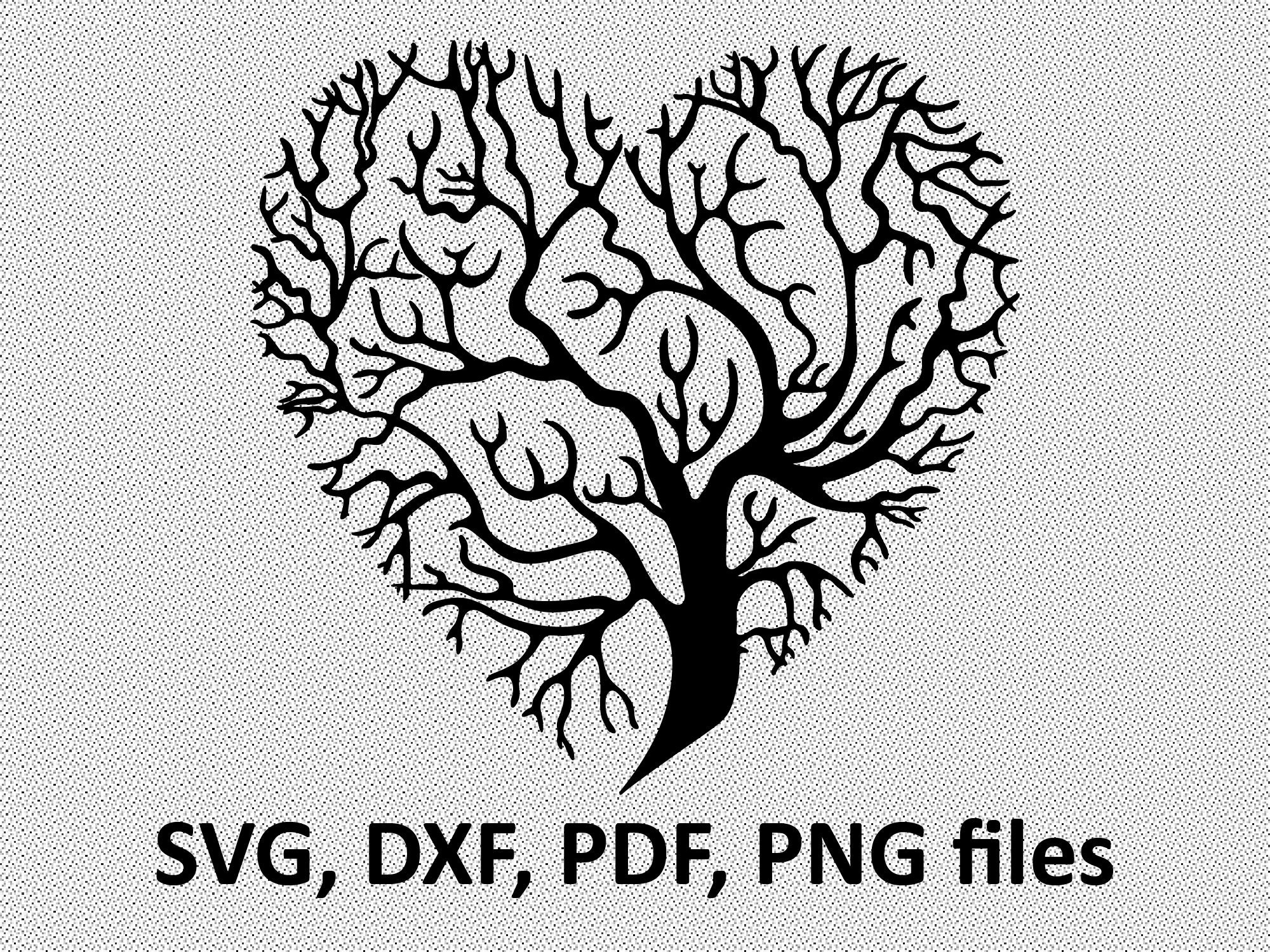 Download Heart Tree Svg Tree With Heart Svg Clipart Cut Files For Etsy