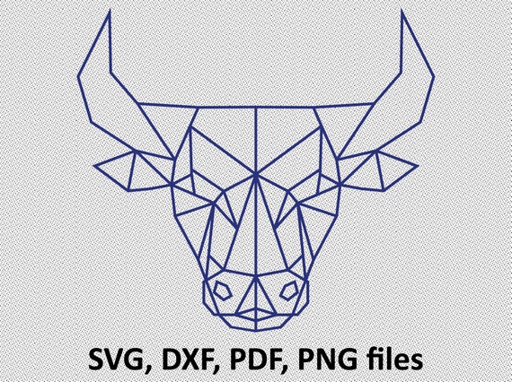 Polygonal Bull Svg Bull Clipart Bull Cut Files For Etsy