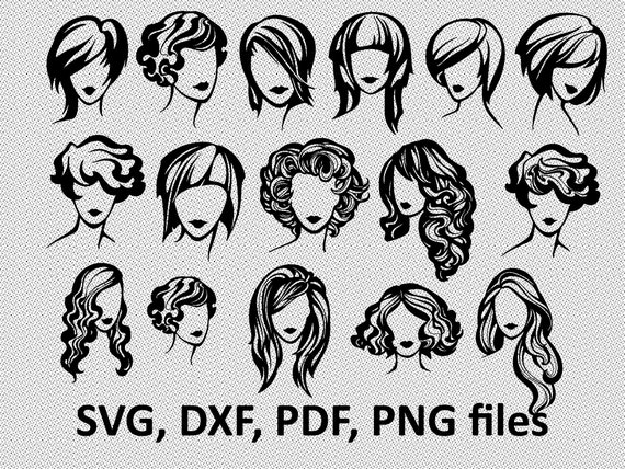 Download Woman Svg Hairstyle Svg Head Face Female Hair Fashion Etsy